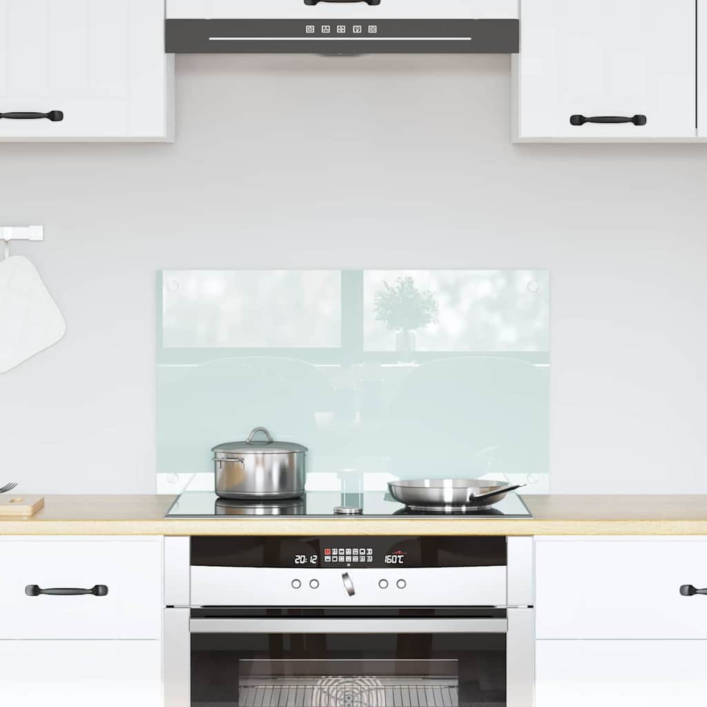 Kitchen Backsplash White 70 x 40 cm Tempered Glass