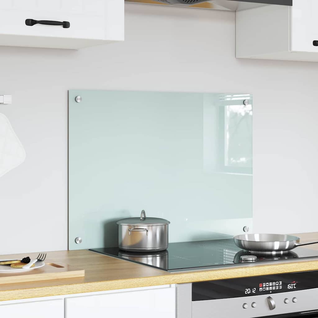 Kitchen Backsplash White 70 x 50 cm Tempered Glass