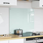 Kitchen Backsplash White 70 x 60 cm Tempered Glass