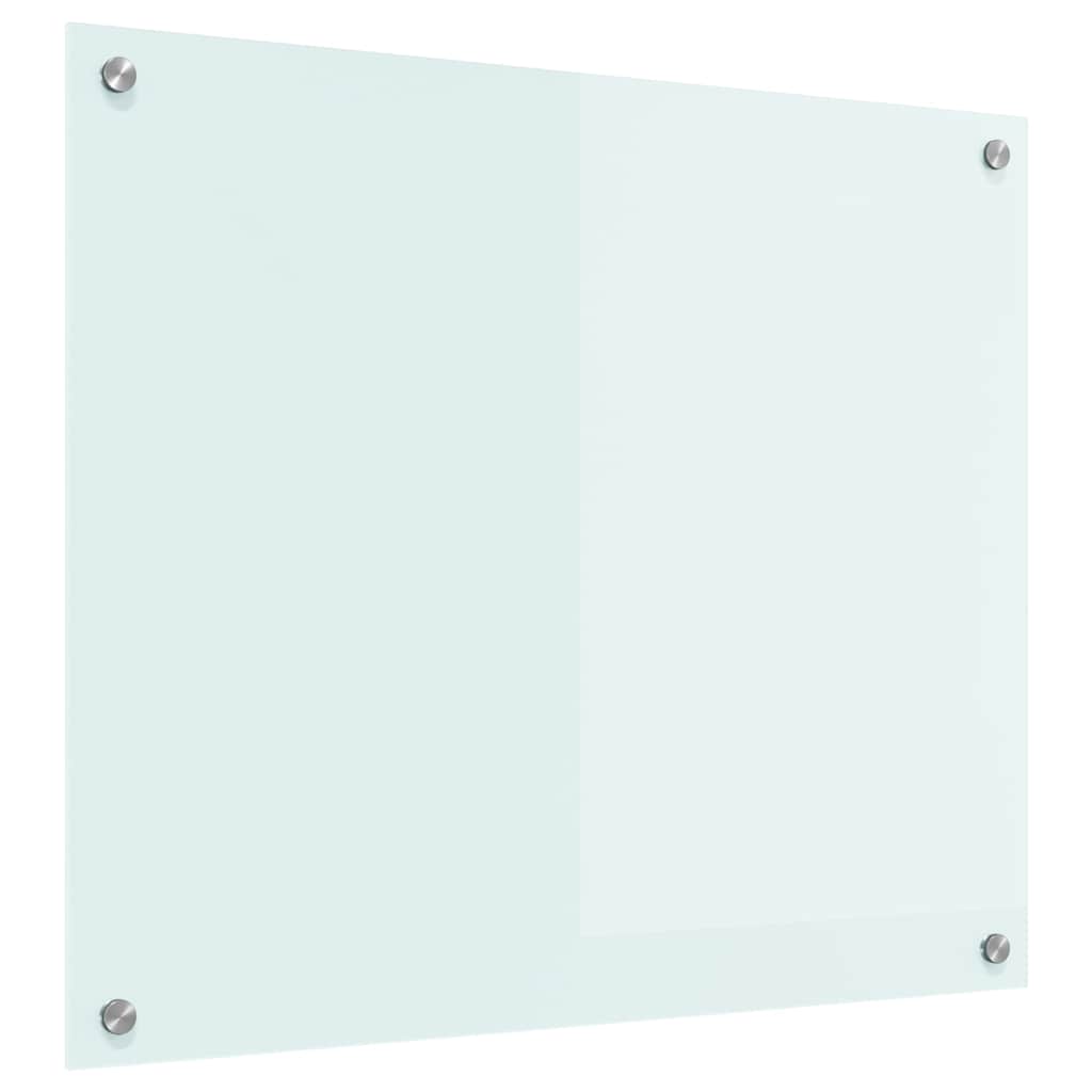 Kitchen Backsplash White 70 x 60 cm Tempered Glass