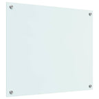 Kitchen Backsplash White 70 x 60 cm Tempered Glass