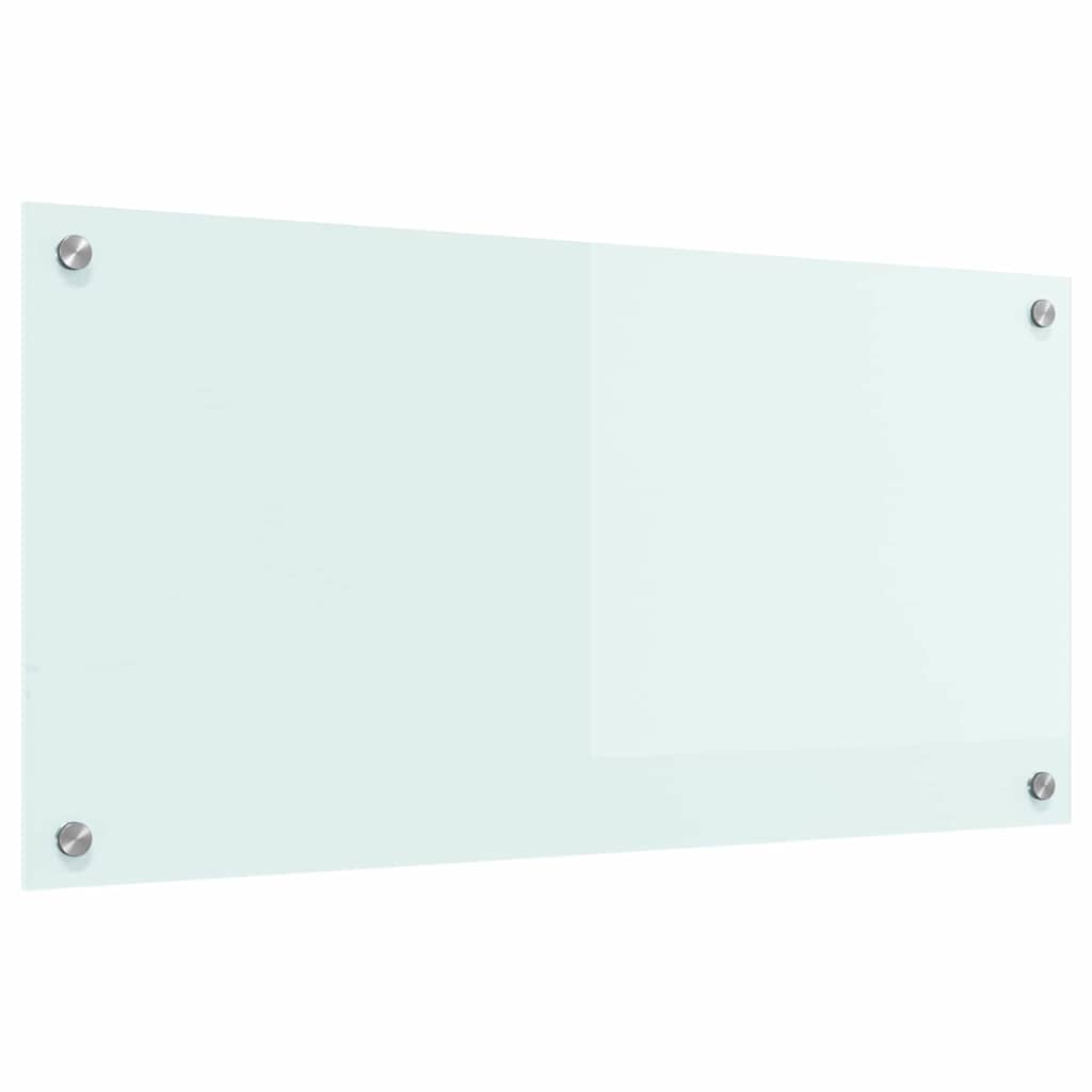 Kitchen Backsplash White 80 x 40 cm Tempered Glass