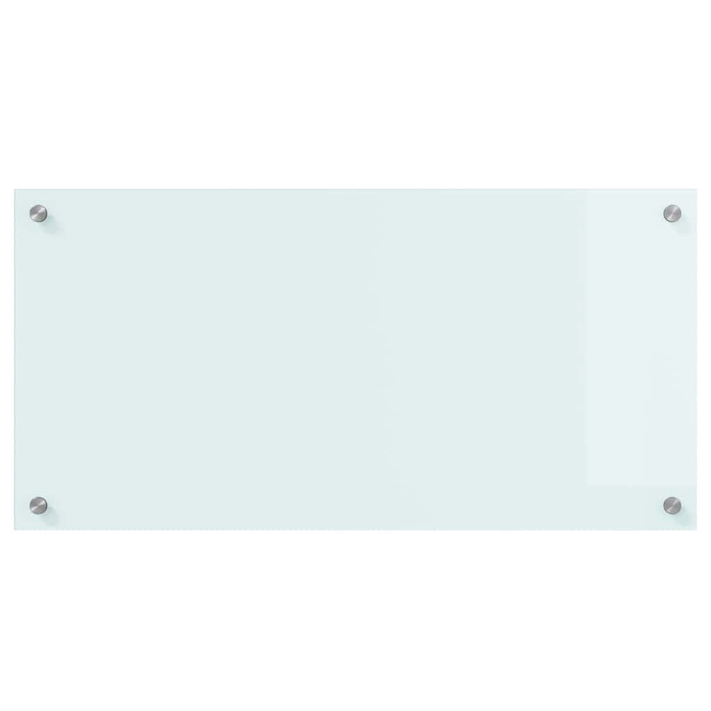 Kitchen Backsplash White 80 x 40 cm Tempered Glass