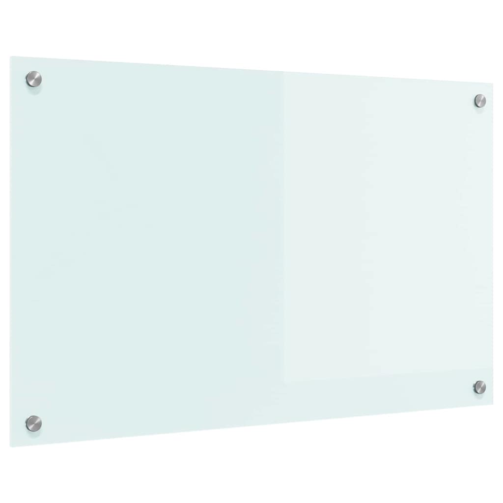 Kitchen Backsplash White 80 x 50 cm Tempered Glass