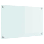 Kitchen Backsplash White 80 x 50 cm Tempered Glass