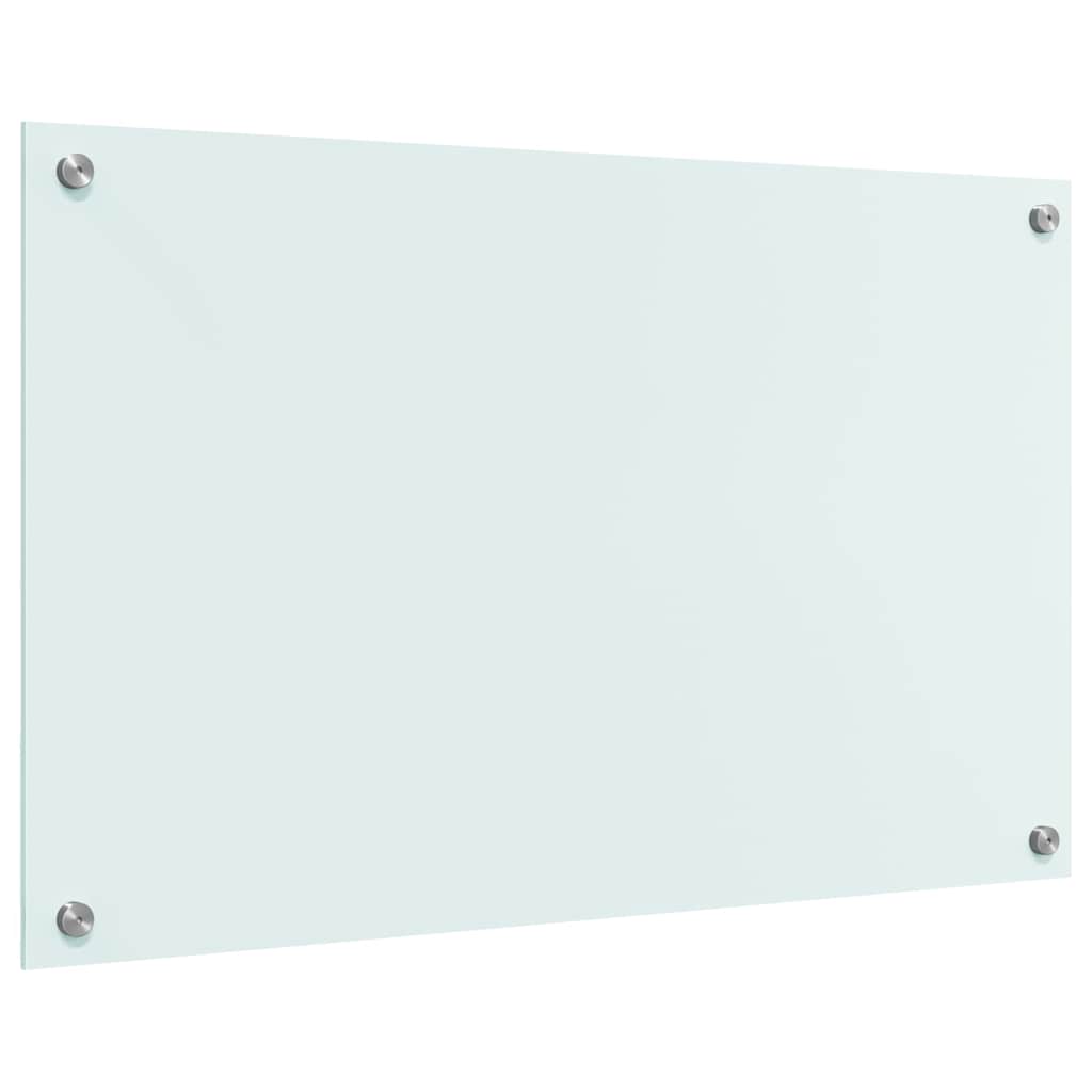 Kitchen Backsplash White 80 x 50 cm Tempered Glass