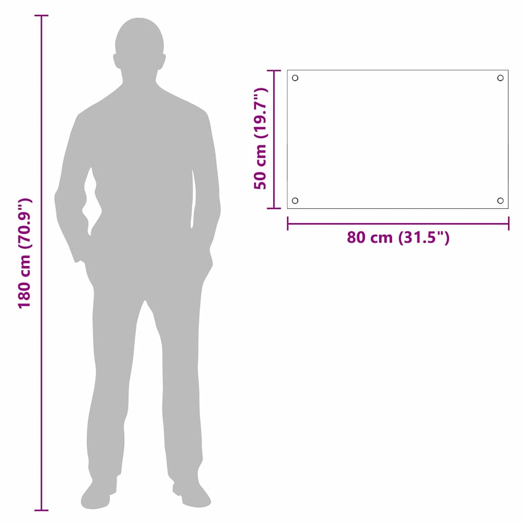 Kitchen Backsplash White 80 x 50 cm Tempered Glass