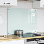 Kitchen Backsplash White 80 x 60 cm Tempered Glass