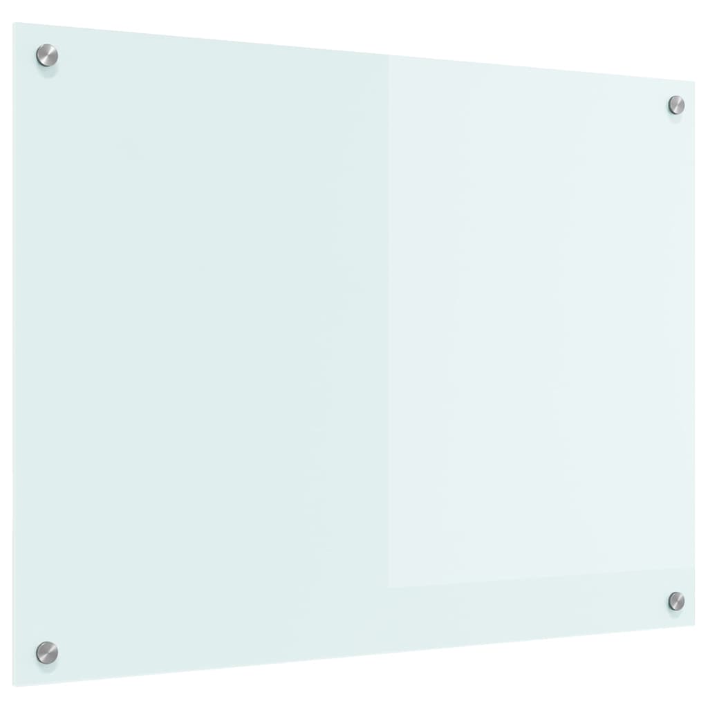 Kitchen Backsplash White 80 x 60 cm Tempered Glass