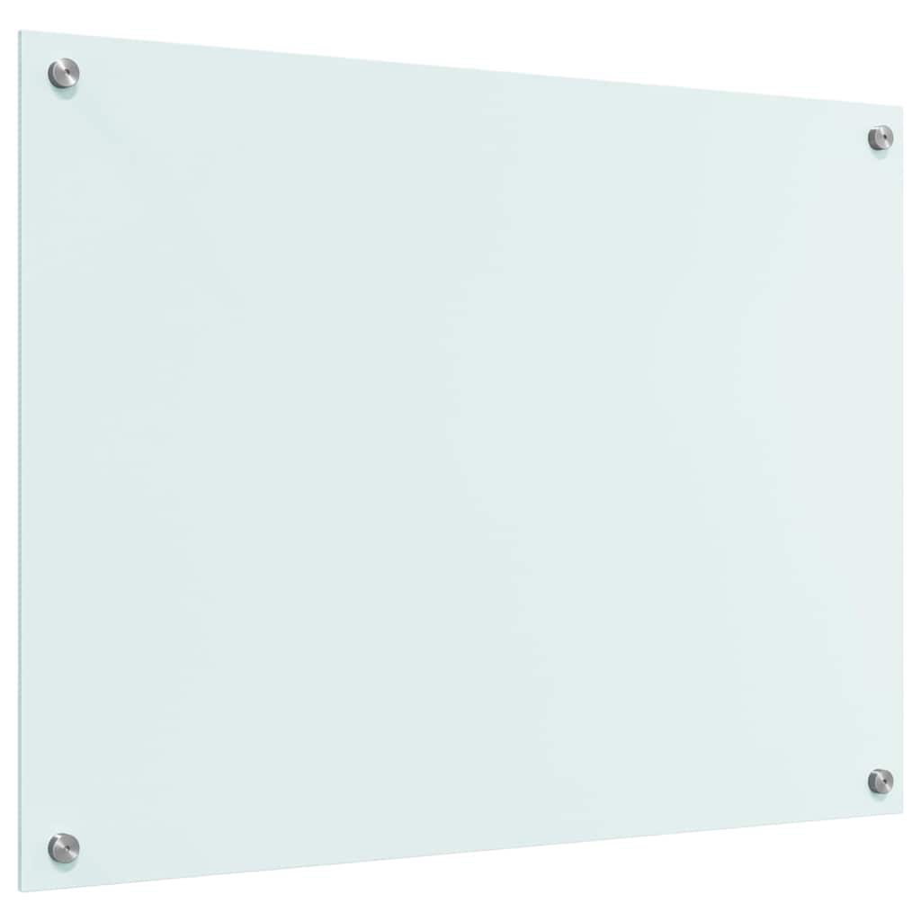 Kitchen Backsplash White 80 x 60 cm Tempered Glass