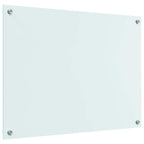 Kitchen Backsplash White 80 x 60 cm Tempered Glass