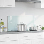 Kitchen Backsplash White 90 x 40 cm Tempered Glass