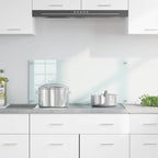 Kitchen Backsplash White 90 x 40 cm Tempered Glass