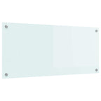 Kitchen Backsplash White 90 x 40 cm Tempered Glass