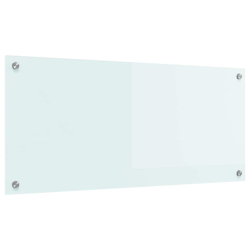 Kitchen Backsplash White 90 x 40 cm Tempered Glass