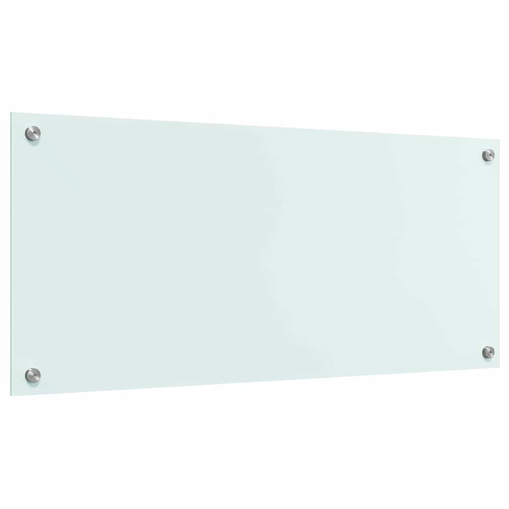 Kitchen Backsplash White 90 x 40 cm Tempered Glass