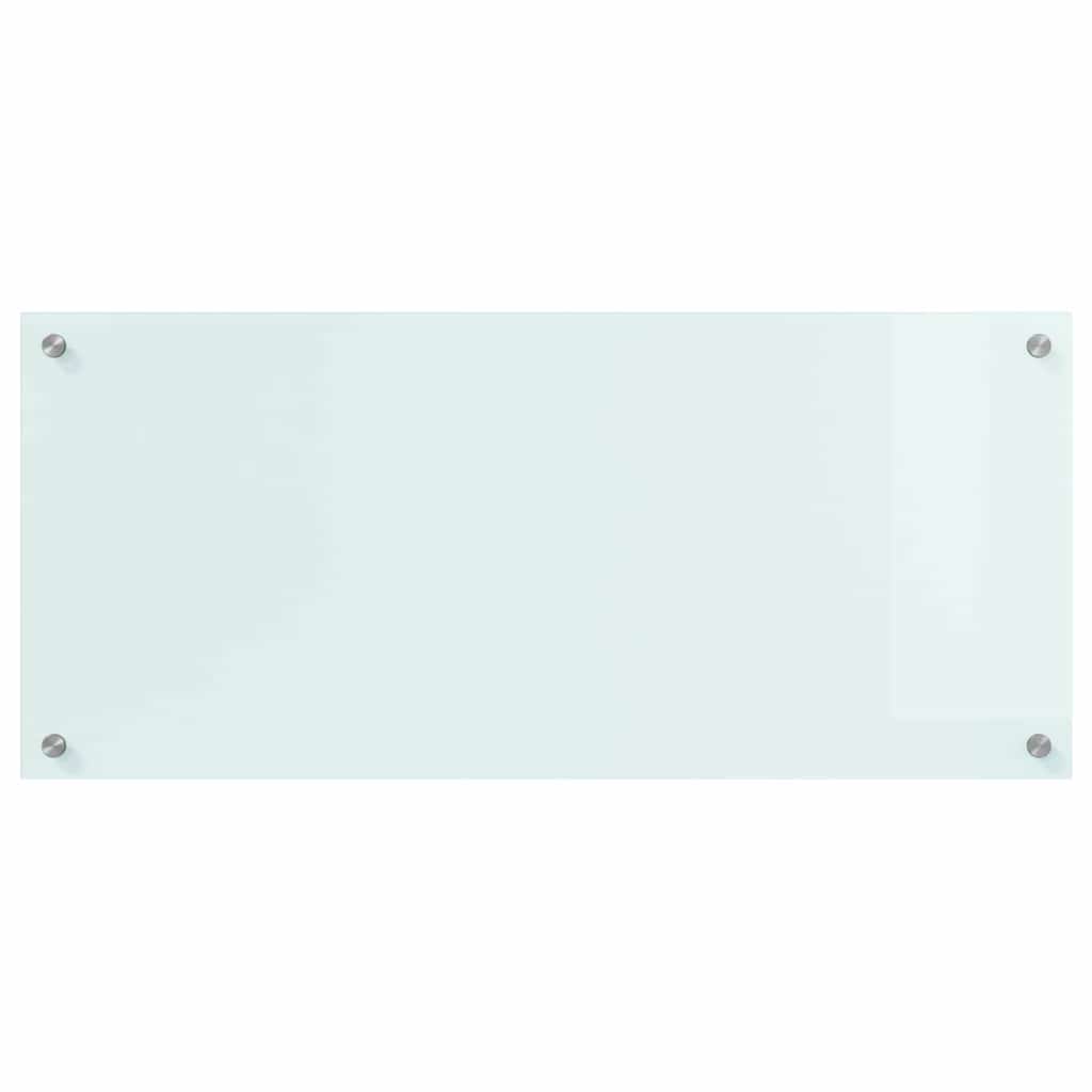 Kitchen Backsplash White 90 x 40 cm Tempered Glass