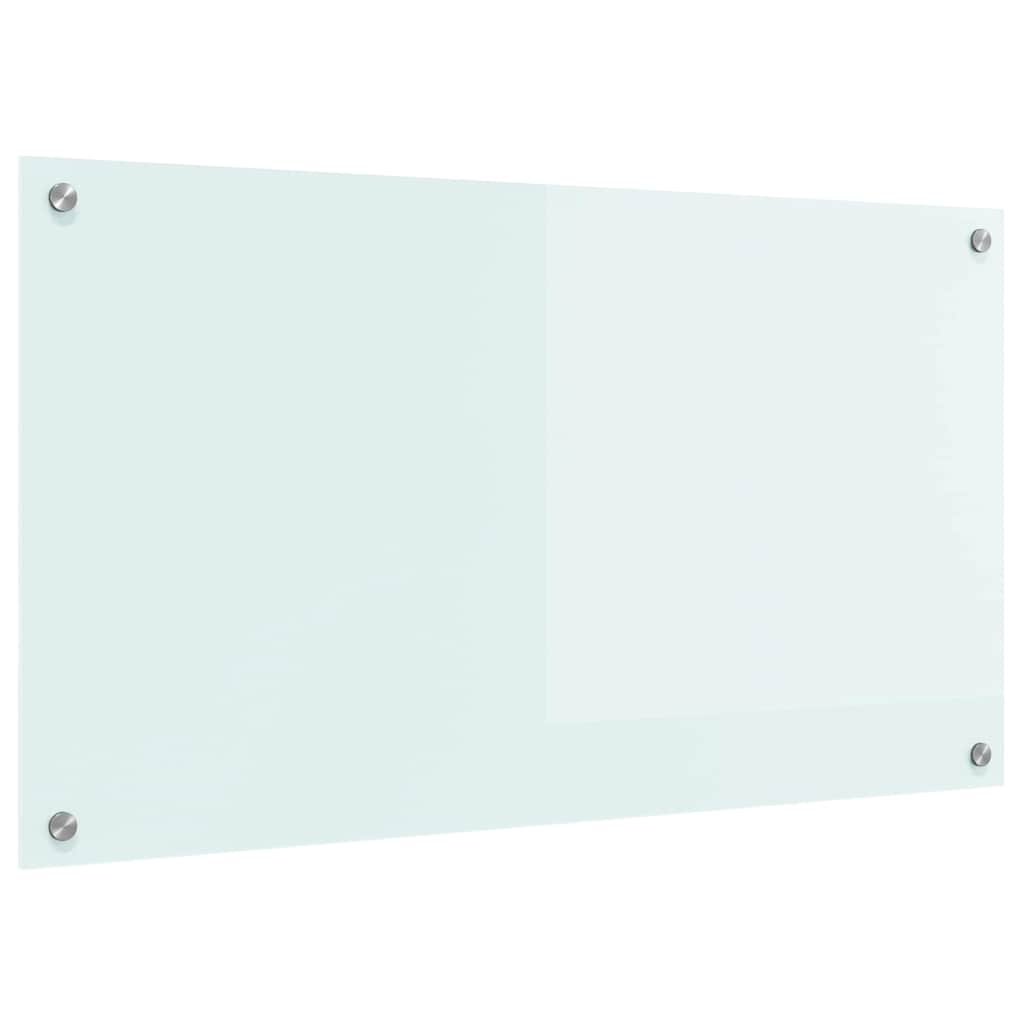 Kitchen Backsplash White 90 x 50 cm Tempered Glass