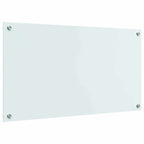 Kitchen Backsplash White 90 x 50 cm Tempered Glass