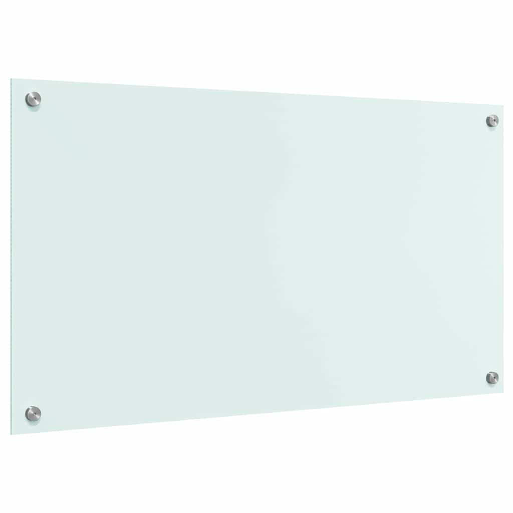 Kitchen Backsplash White 90 x 50 cm Tempered Glass