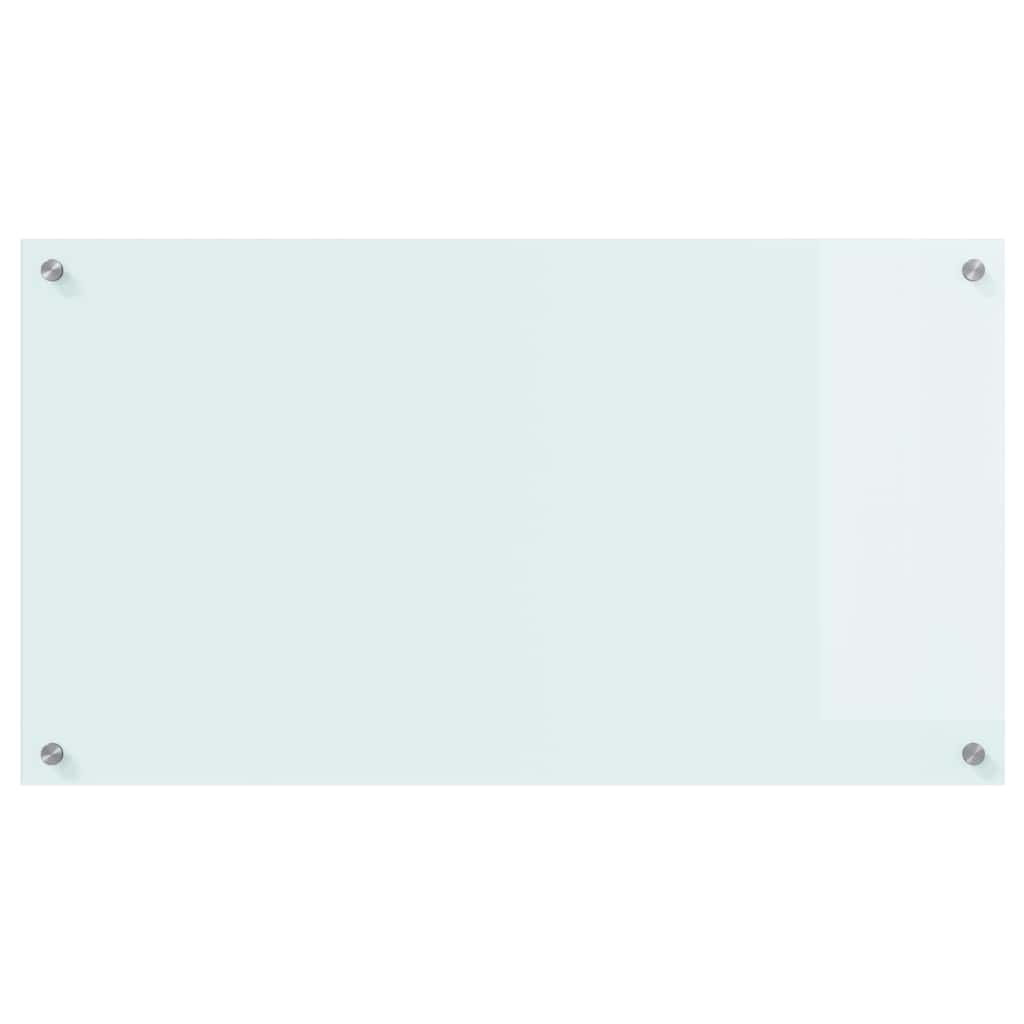 Kitchen Backsplash White 90 x 50 cm Tempered Glass