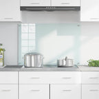 Kitchen Backsplash White 90 x 60 cm Tempered Glass