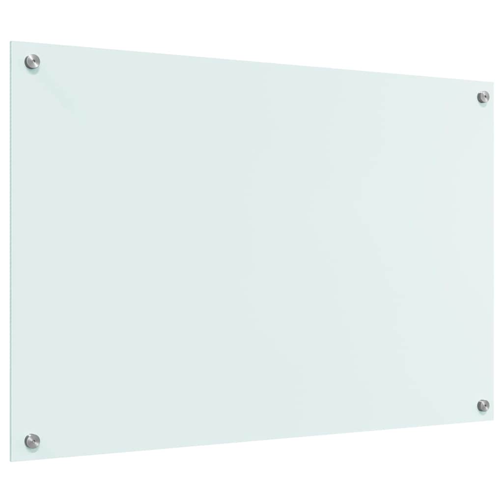 Kitchen Backsplash White 90 x 60 cm Tempered Glass