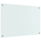 Kitchen Backsplash White 90 x 60 cm Tempered Glass