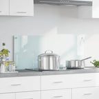 Kitchen Backsplash White 100 x 40 cm Tempered Glass