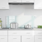 Kitchen Backsplash White 100 x 40 cm Tempered Glass