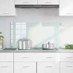 Kitchen Backsplash White 100 x 50 cm Tempered Glass
