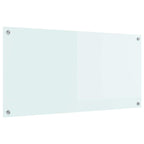 Kitchen Backsplash White 100 x 50 cm Tempered Glass