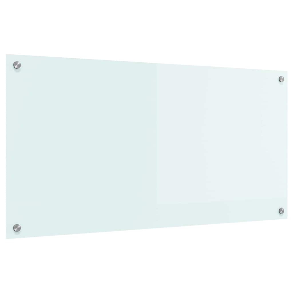 Kitchen Backsplash White 100 x 50 cm Tempered Glass