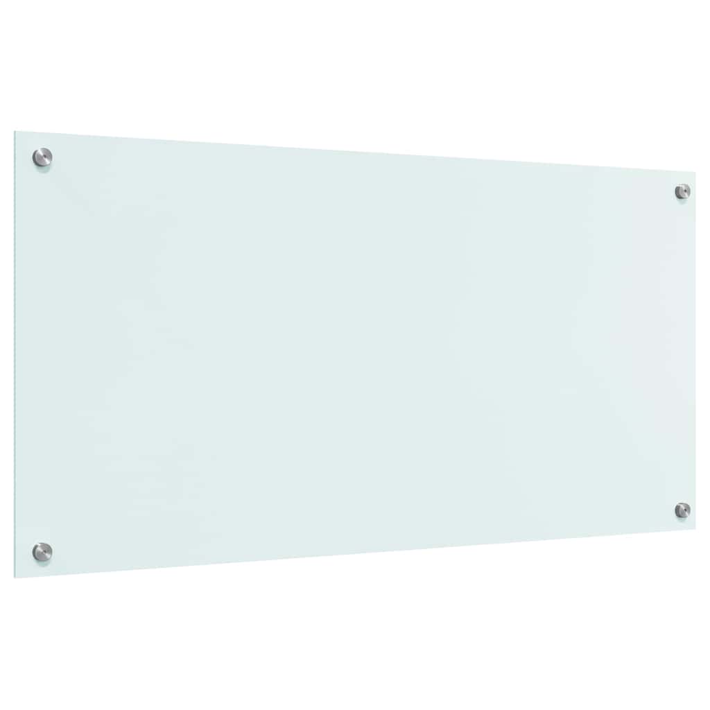 Kitchen Backsplash White 100 x 50 cm Tempered Glass