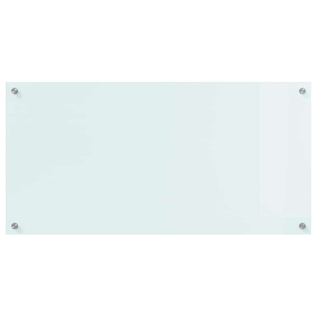 Kitchen Backsplash White 100 x 50 cm Tempered Glass