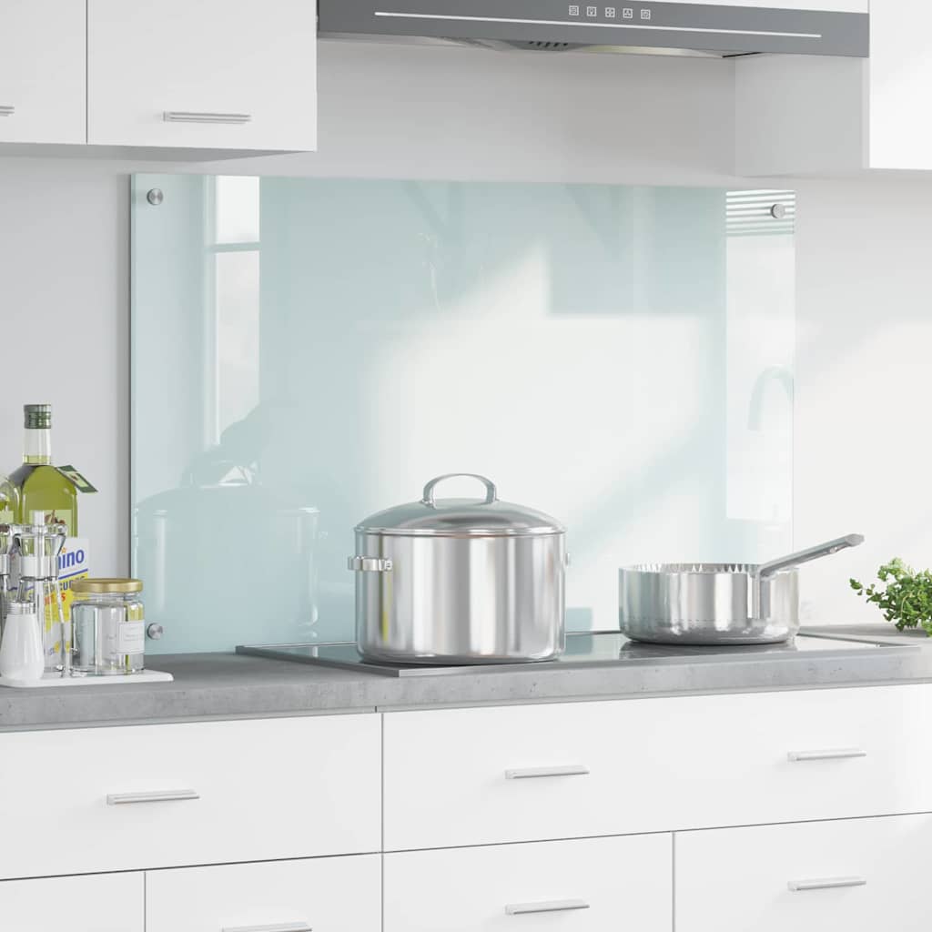 Kitchen Backsplash White 100 x 60 cm Tempered Glass
