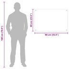 Kitchen Backsplash Transparent 90 x 60 cm Tempered Glass