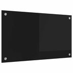 Kitchen Backsplash Black 70 x 40 cm Tempered Glass