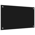 Kitchen Backsplash Black 70 x 40 cm Tempered Glass
