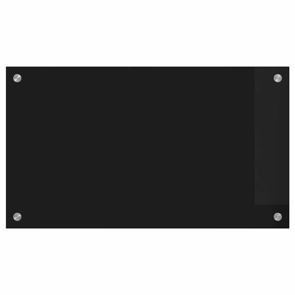 Kitchen Backsplash Black 70 x 40 cm Tempered Glass