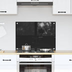 Kitchen Backsplash Black 70 x 50 cm Tempered Glass