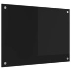 Kitchen Backsplash Black 70 x 50 cm Tempered Glass