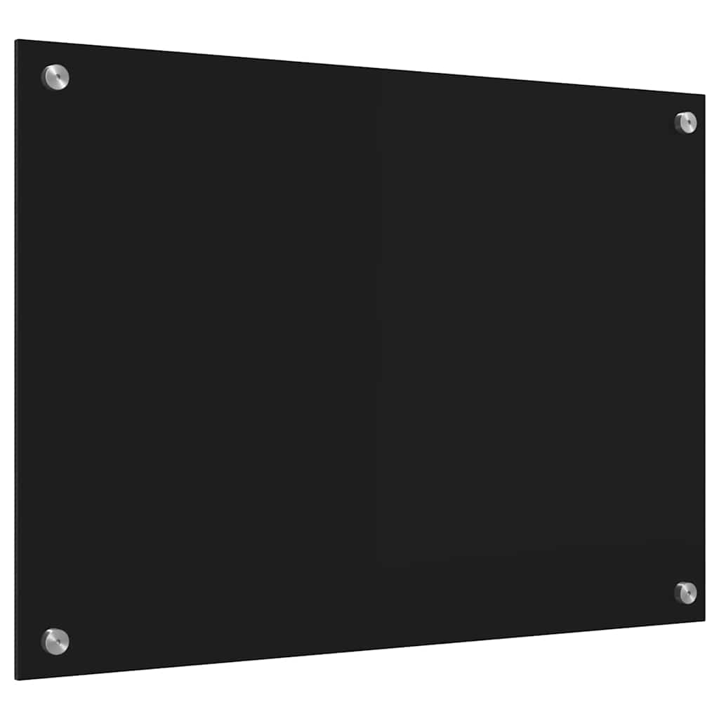 Kitchen Backsplash Black 70 x 50 cm Tempered Glass