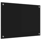 Kitchen Backsplash Black 70 x 50 cm Tempered Glass