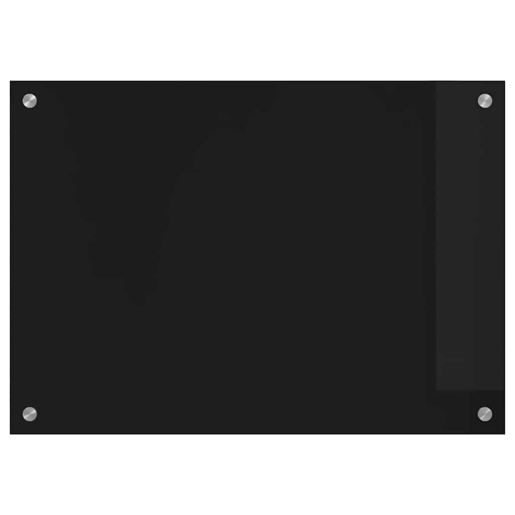 Kitchen Backsplash Black 70 x 50 cm Tempered Glass