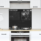 Kitchen Backsplash Black 70 x 60 cm Tempered Glass