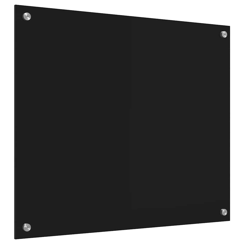 Kitchen Backsplash Black 70 x 60 cm Tempered Glass