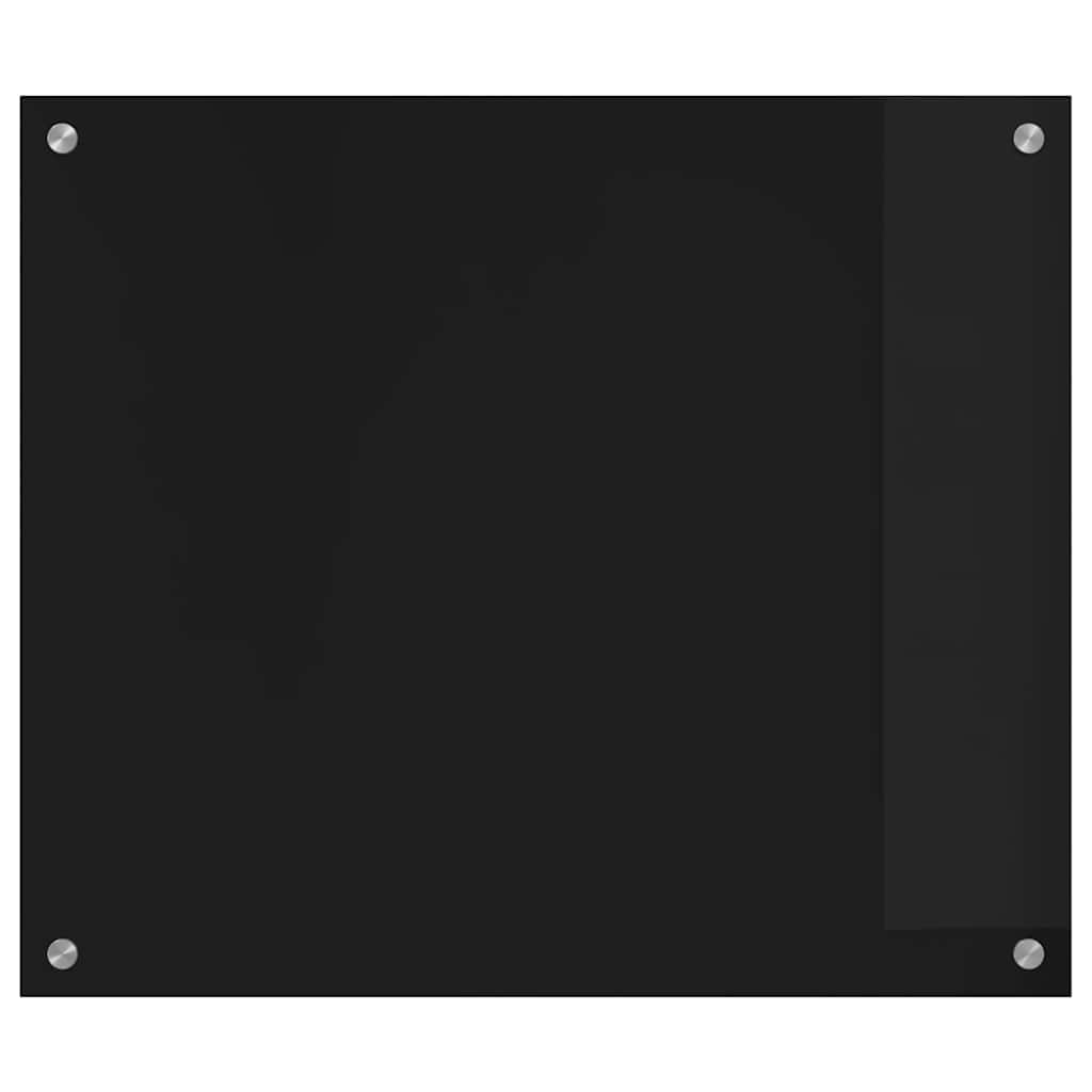 Kitchen Backsplash Black 70 x 60 cm Tempered Glass