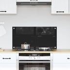 Kitchen Backsplash Black 80 x 40 cm Tempered Glass