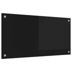 Kitchen Backsplash Black 80 x 40 cm Tempered Glass